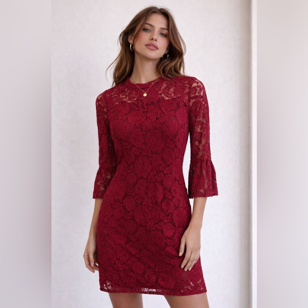 Like New ❣️ Sugarlips Burgundy Lace Dress | Date Night Dress | Holiday Sexy Chic